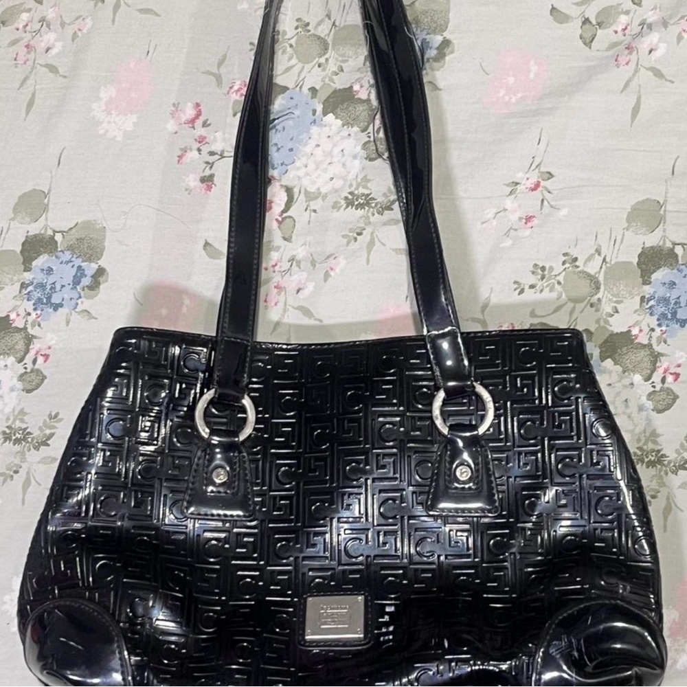Liz Claiborne Black Patent Tote Bag